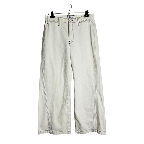 Frame Le Baggy Palazzo Twisted Seam Clean Front 28 Wide Leg High Rise Chalked - Picture 1 of 9
